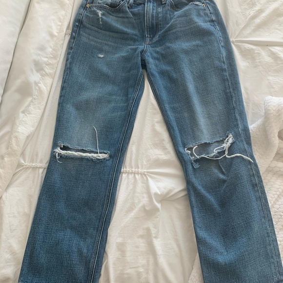 Frame Heritage Le Piper Blue Distressed Ankle Jeans - Picture 2 of 15